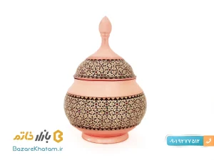 قندان مسی خاتم کاری شده