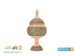 قندان پایه دار مسی خاتم کاری شده