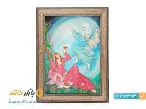 قاب مینیاتور و خاتم کاری اصفهان طرح فرشته