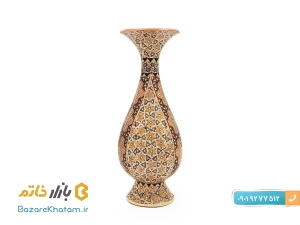 گلدان تمام خاتم کاری اصفهان سایز ۲۰ سانتی