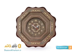 ساعت ۸ گوش خاتم کاری دور دالبر طرح آذرخش