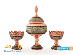 ست شکلات خوری و آجیل خوری خاتم کاری اصفهان