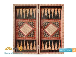 تخته نرد و صفحه شطرنج خاتم کاری ۵۰ سانتی متری