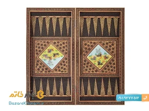 تخته نرد خاتم کاری طرح چوگان