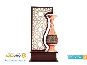 تندیس گلدان ۲۰ سانتی خاتم کاری