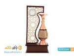 تندیس گلدان ساعت دار ۲۰ سانتی مس و خاتم