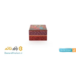 جعبه جواهرات استخوان شتر طرح قجری