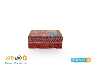 جعبه مینیاتور استخوان شتر طرح قاجاری