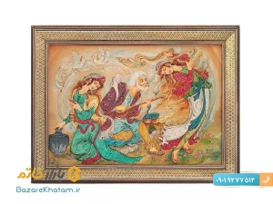 تابلوی مینیاتور اصفهان طرح ساغر و ساقی